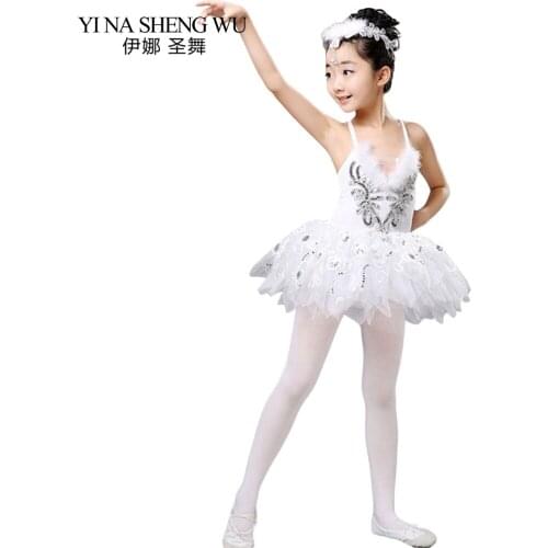 Tutu Ballet Dance Dresses Girl Children Lace Leotard Swan Lake Ballet Costumes Professional Ballet Tutus Dancewear Sequin Dress