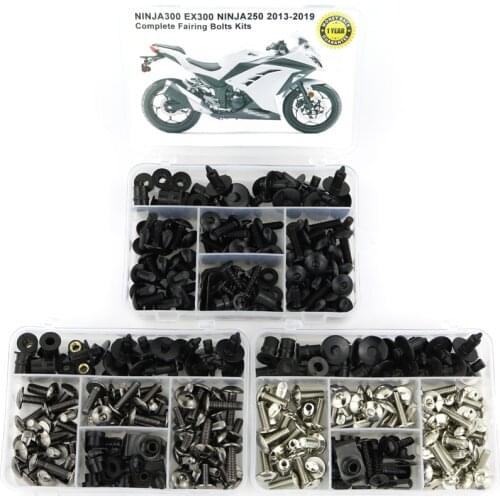 Fit For Kawasaki Ninja 300 EX300 Ninja 250 2013 2014-2017 Motorcycle Cowling Full Fairing Bolts Kit Steel Fairing Clips