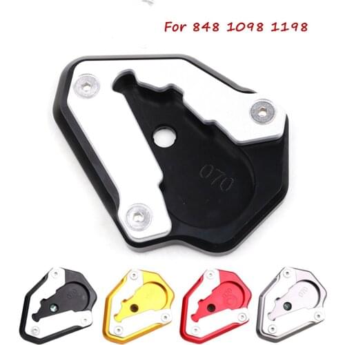 For Ducati 848 1098 1198 Motorcycle Kickstand Foot Side Stand Extension Enlarge Pad Support Plate