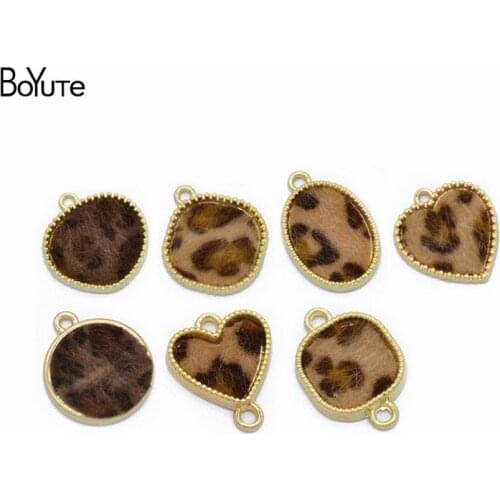 BoYuTe (50 Pieces/Lot) Metal Alloy Leopard Pendant Charms Diy Hand Made Earrings Jewelry Accessories