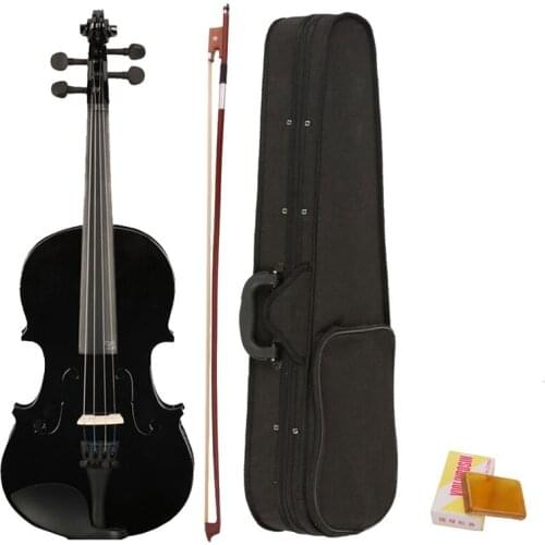 4/4 Full Size Acoustic Violin Fiddle Black with Case Bow Rosin
