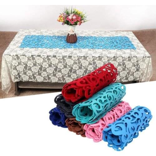 Rectangle Felt Table Runners Modern Hollow Out Table Home Decoration TV Cabinet Table Runners For Wedding Decorations Table Flag