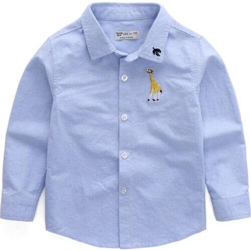 Boys Shirts Long Sleeve Kids Turn-down Collar Shirts for Boys Tops Cartoon Causal Childrens Clothes BC108