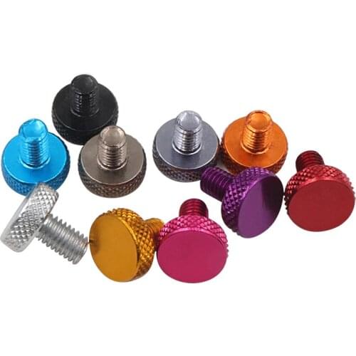 3pcs M5 6061 aluminum alloy knurled hand screw handle knob adjustment colored anodizing advertising nail bolt 8mm-25mm length