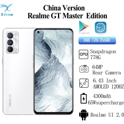 Realme GT Master Edition 5GSmartphone Snapdragon 778G 6.43'' 120Hz Super AMOLED 65W Fast Charge 4300mAh 64MP Camera OTA NFC