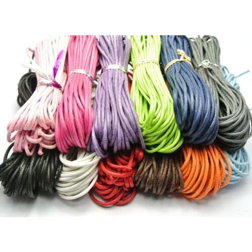 120 Meters Mixed Color Waxed Cotton Beading Cord Thread Line 2mm Jewelry String