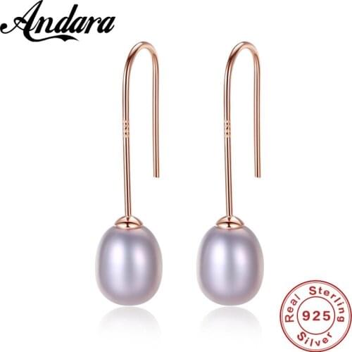 Elegant Charm Natural Pearl Long Earrings For Women Wedding Engagement Sterling Silver Jewelry Fashion Delicate Gift
