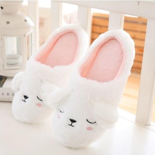LCIZRONG New 2019 Home Slippers for Women Family Winter House Shoes Warm Girl Shoes Plush Animal Prints Indoor Flip Flops
