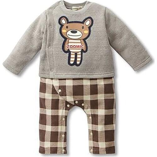 Winter Style Baby Boy Romper Newborn Baby Clothes Originality bear Clothing Ropa Bebe Children Rompers 2colors 1pcs HB011