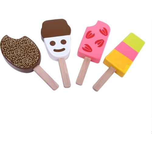 1pc Kids Kitchen Toys Ice Cream Kitchen Popsicle Model Food Toys Children Wooden Toy Play House Gift Toys for Preschool Girl Boy