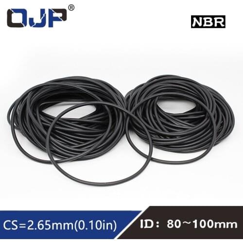10PCS/lot Rubber Ring Black NBR Sealing O-Ring 2.65mm Thickness ID80/85/87.5/90/95/100mm Nitrile O Ring Seal Gasket Ring Washer