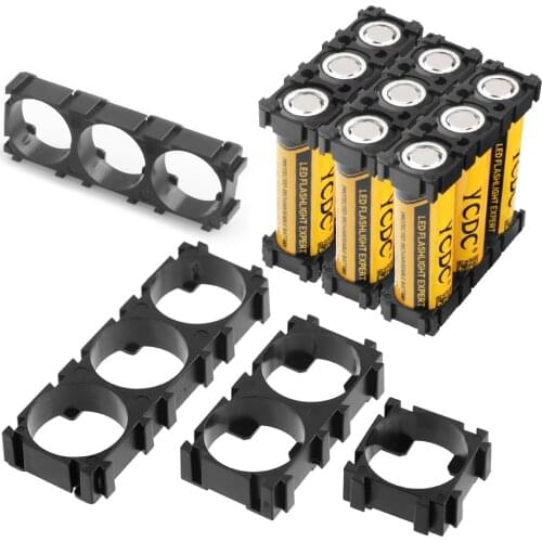 100pcs 1/2/3 Slots 18650 Lithium Cell Cylindrical Battery Case Holder Batteries Pack Plastic Holder Bracket For DIY Battery Pack