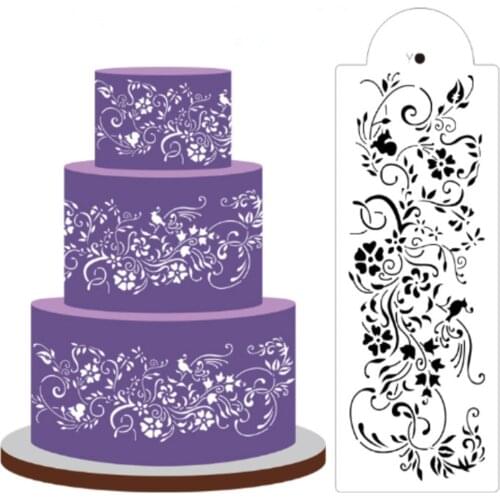 2pcs/Set Plastic Cake Stencil Wedding Cake Decoration Sugar Sieve DIY Making Cake Baking Tool Coffee Templates Bakery Tools