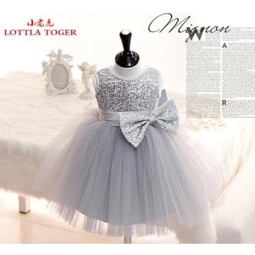 2017 Girl Dress Sequins Pageant Party Baby Kids Clothing Flower Baby Girl Christening Gowns For Princess Toddler Girls Clothes