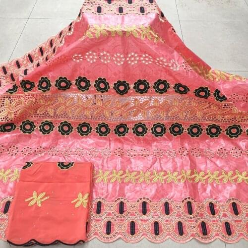 2021 Latest African Bazin Riche Fabric Cotton Guinea Brocade Fabric Tissu Africain Basin Riche Brode Most Popular Lace 7yards