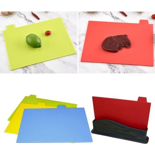 4pcs/set Cutting Board Food Cutting Mat Color Coded For Kitchen Bar Restaurant