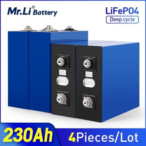 New 4pcs 3.2v 230 Ah lifepo4 cells 12v 230Ah lithium cell phosphate Grade A cells diy 12v 24v Wind Power System EU US Tax Free