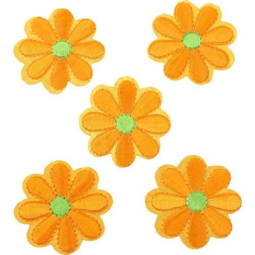 5pcs/pack Embroidered Flower Appliques Patches Iron On Decorative Patch For Clothing Sewing Accessories