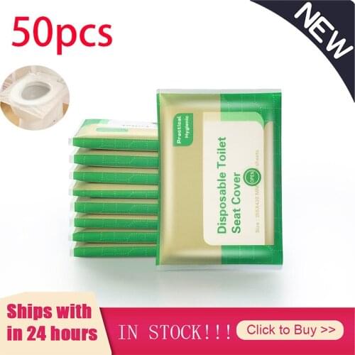 5packs 50pcs/lot Disposable Toilet Seat Cover 100% Waterproof Safety Travel/Camping Bathroom Accessiories Mat Portable
