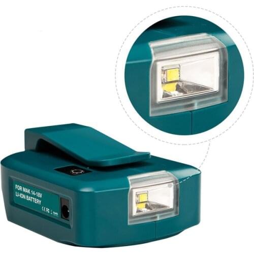 14.4/18V Lithium Battery Adapter With Dual USB Charging DC12V LED Emergency Light For Dewalt MAKITA Milwaukee