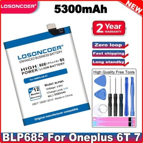 LOSONCOER 5300mAh BLP685 Battery For ONEPLUS 6T