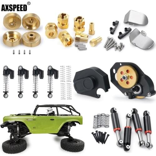 AXSPEED Shock Absorber Brass Counterweight Bumper Brushed Motor Wheel Hex for 1/24 Axial SCX24 90081 RC Car Upgrade Parts