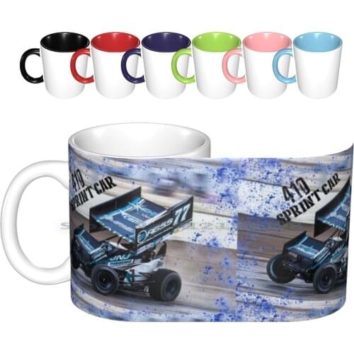 Big 410 Sprint Car Ceramic Mugs Coffee Cups Milk Tea Mug Car Racing Sprint Sprint Car Race Car Race Cars Motorsport Winged