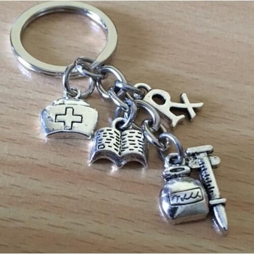 Pharmacist Key Ring Rx Symbol Key Chain Medical Key Chain Dispenser Gift To Doctors and Nurses