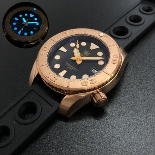 STEELDIVE automatic watches for mens bronze men diver watch 200m waterproof mechanical dive sport wristwatches C3 luminous clock
