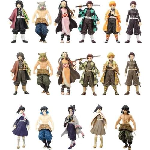 Demon Slayer Figure Model Kamado Tanjirou Hashibira Inosuke Anime Figure Action Toy Figure Collection Toys for Children