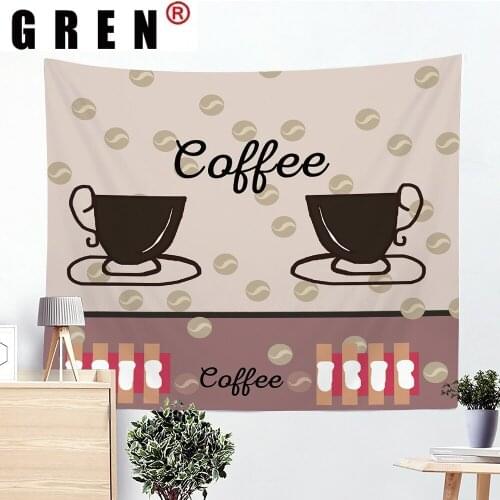 GREN Bedroom Living Home Decor Cute Animal Cup kitchen Tapestry Hanging Covering Rugs Background Cloth Beach Mat Blanket Art