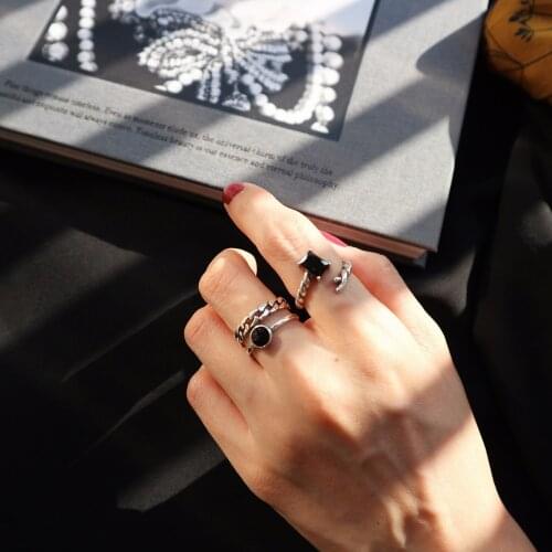 New Arrival 925 Sterling Silver Chain Shape Circle Rings for Women Jewelry Fashion Open Adjustable Finger Ring Free Shipping