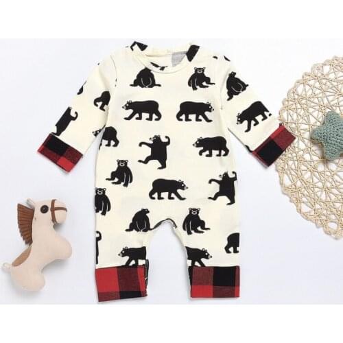 Newborn Baby Romper 2019 BEAR BUM Printed Baby boys clothes Cotton Infant baby girls clothing Animal Overall baby jumpsuit
