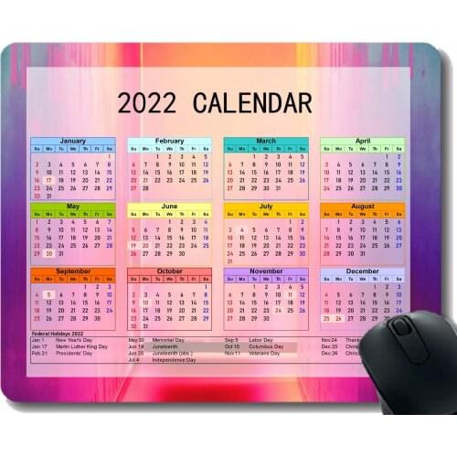 Calendar 2022 Year Mouse Pad,Wall Light Bright Spots Anti Slip Rubber Mousepads