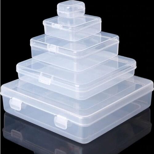 Square Plastic Transparent Storage Box Jewelry Beads Container Fishing Tools Accessories Box Small Items Sundries Organizer Case