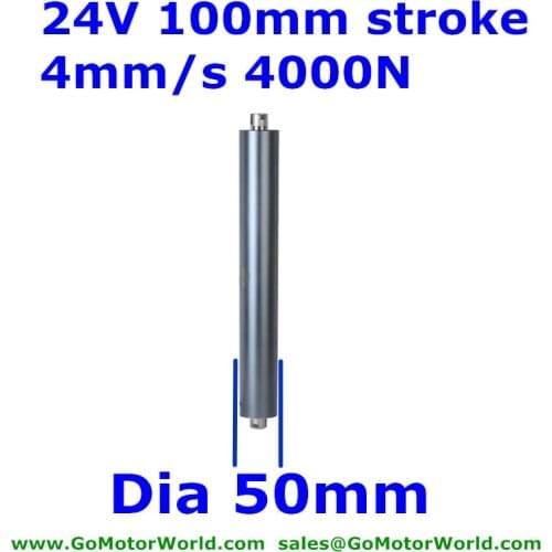24V 4mm/s speed 100mm 4 inch stroke 4000N 400KG 880LBSload tubular linear motor in line DC linear actuator LA18 hot sell