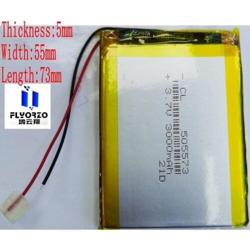 Brand New 3.7v 3000mAh 505573 polymer lithium battery suitable for navigation recorder mini bluetooth small speaker batteries