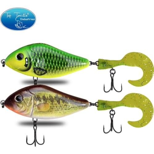 Slow sinking fishing lure artificial jerk baitwith soft Tai For Pike Bass Musky 100mm 51g Capuchin Maggots Grub Worm