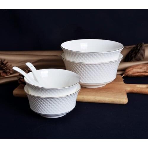 Bone China Bowl Soup Bowl Household Kitchen Tableware Phnom Penh Tableware