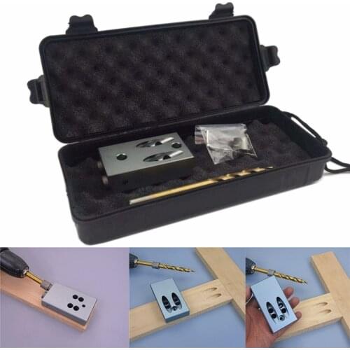 Pocket Hole Jig Kit System For Wood Working & Joinery +9.5mm Step Drill Bit Wood Work Tool Set With Box