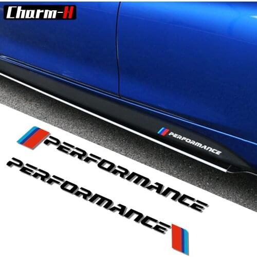 2pcs New M Performance Logo Side Skirt Stickers Decal Graphic for BMW e46 e39 e60 e90 e36 f30 f10 X5 e53 e70 e34 e30 f20 f15 g30