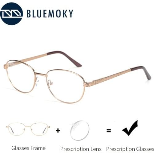 BLUEMOKY Prescription Progressive Glasses Women Small Oval Frames Optical Myopia Eyewear Anti Blue Light Photochromic Eyeglasses