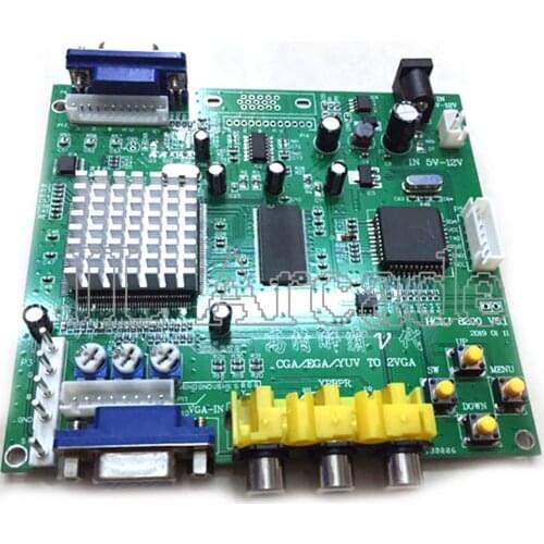 High Definition groene CGA naar VGA CVBS Arcade Game Video Converter Board voor CRT LCD PDP Monitor