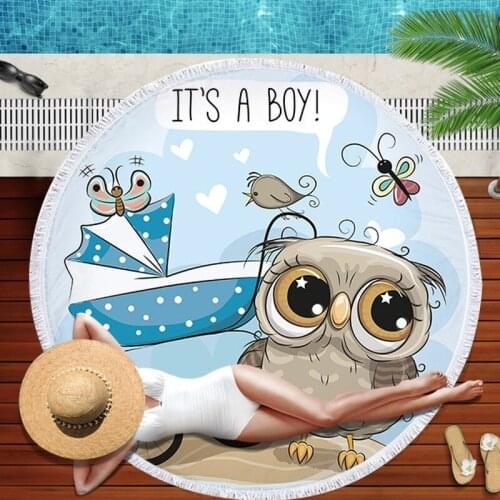 Cartoon owl strandlaken luxury beach towel Towel Beach cover up spa Large beach towel Bath towels Beach mat large beach towels