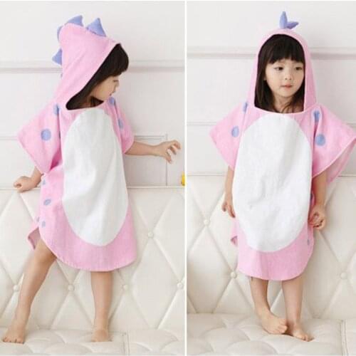Hooded With Paw Dinosaur Ponchos Hooded Childrens Bath Towel Kids BeachTowel Infant Bathrobe