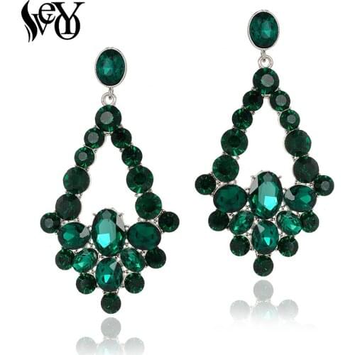 VEYO Classic Drop Crystal Rhinestone Earrings Elegant Hollow Dangle Earrings Fashion Jewelry for Women New