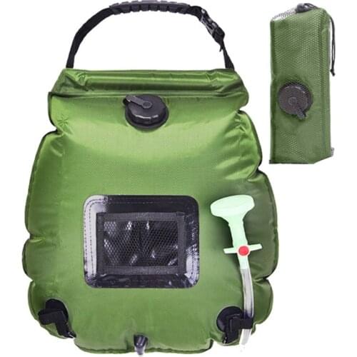A5KC Solar Powered Camping Shower Bag 20L Heating Outdoor Travel Portable Sun Shower Water Bag for Summer Beach Swimming Fishing
