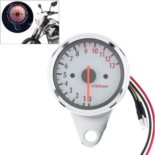Universal 13000 RPM Scooter Motorcycle Analog Tachometer Gauge12v Motorcycle Instruments Scooter Speed Indicator for Car