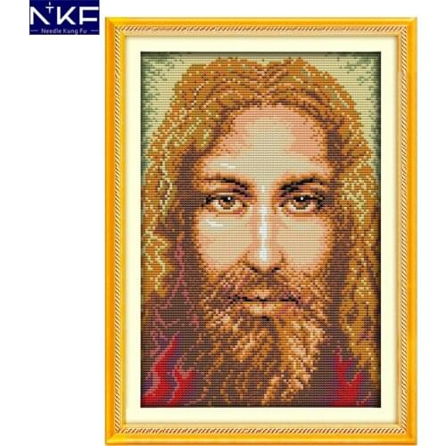 GG Religious Figure Cross-stitch Embroidery Stamped Kits Cross-stitching Patterns Needlework Handmade Chinese Cross Stitch
