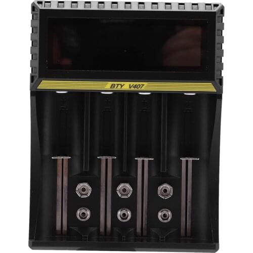 BTY-V407 Battery Charger Li-ion Li-fe Ni-MH Ni-CD Smart Fast Charger for 18650 26650 6F22 9V AA AAA 16340 14500 Battery Charger